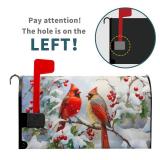 Winter Cardinal Red Birds Magnetic Mailbox Cover Standard Size 18\"x21\" Winter Snow Birds Mailbox Covers Winter Christmas Mailbox Wraps Post Letter Box Cover Maibox Wrap Outdoor Decoration for Home -