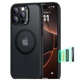 ESR for iPhone 16 Pro Case, Compatible with MagSafe, Shockproof Military-Grade tection, Magnetic iPhone Case for iPhone 16 Pro, Classic Hybrid Case (HaloLock), Frosted Black - Retail: $13