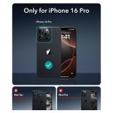 ESR for iPhone 16 Pro Case, Compatible with MagSafe, Shockproof Military-Grade tection, Magnetic iPhone Case for iPhone 16 Pro, Classic Hybrid Case (HaloLock), Frosted Black - Retail: $13