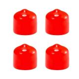 YAFIYGI Rubber Pipe Cap End Caps 2 Inch Round Black Vinyl Covers Pack of 4 Hardware Plugs for Pipes Dock Poles PVC Flexible Push On Design Metal Tubing Post Rubber Cover Snug Fit 1\" Deep(Red) - Retai