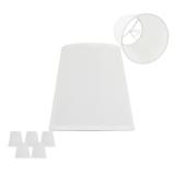 5 Pack White Chandelier Shades, 4\" Top x 6\" Bottom x 6\" High Barrel Lamp Shade, 4.0x6.0x6.0 Inch Linen Fabric, Perfect Fit for 5-Light Pendant Light Wall Sconce, Clip On Bulb E12 Socket(Large Size)
