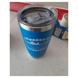 Football Fan 20 Oz Insulated Travel Coffee Cup Mug Tumbler with Lid Detroit Themed Merch Shop Men Women Sport Stuff Gear Apparel Lions Team Decor Accessories Husband Boyfriend Dad Christmas Xmas Gifts