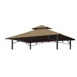 Grill Gazebo Replacement Canopy Top - Wonwon 5x8 Gazebo Roof Double Tiered Outdoor BBQ Roof Cover Grill Shelter Only Fit for Model L-GG001PST-F (Khaki) - Retail: $34