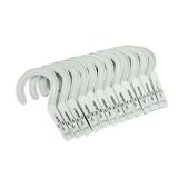 Laundry Hooks Boot Hangers Plastic Clothes Pins Hanger Clips for Bathroom Travel Portable White (12Pcs) - Retail: $8