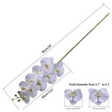 Fnize Orchid Stems Artificial Flowers Real Touch Latex Faux Phalaenopsis Branches 9 Large Blooms 38 Inches 2pcs White - Retail: $19