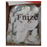 Fnize Orchid Stems Artificial Flowers Real Touch Latex Faux Phalaenopsis Branches 9 Large Blooms 38 Inches 2pcs White - Retail: $19