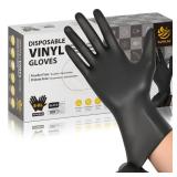 SWIFTLITE Black Vinyl Gloves, Food Grade Gloves Disposable Latex Free & Powder Free, Guantes for Cleaning Cooking Food Prep (100, Medium) - Retail: $7