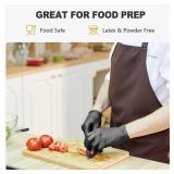 SWIFTLITE Black Vinyl Gloves, Food Grade Gloves Disposable Latex Free & Powder Free, Guantes for Cleaning Cooking Food Prep (100, Medium) - Retail: $7