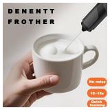 DENENTT Handheld Milk Frother with Cover- 15-Second Silent Drink Mixer, Travel-Ready with ABS Sleeve, Battery-Powered for Coffee, Matcha & Shakes - Retail: $7