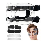 Nose Guard for Broken Nose Baseball Softball Basketball Face Mask Adjustable Face Shield Masks with Padding Nose Guard Protects Nose and Eye from Injury for Men and Women Clear - Retail: $20