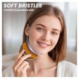 Lymphatic Contour Face Brush,Lymphatic Drainage Brush, Dry Brushing Face Brush with Wooden Facial Massage Tool,Lymphatic Drainage Massager for Face,Designed to Fit The Skin Precisely (2+2Pcs) - Retail