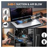 PRE OWNED KMM Handheld Car Vacuum Cleaner, 9000PA Vacuum Cleaner & Air Duster, 120W High Power Vacuum Portable Cordless, Hand Held Vacuum Rechargeable with Multi-Nozzles & LED Light for Home, Car, Off