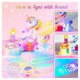 FITMITE Birthday Card with Light & Music, Unicorn 3D Pop up Greeting Cards with Blowable Candle Birthday Gifts for Women Girls Daughter Sister Kids-With 0-9 DIY Number - Retail: $14