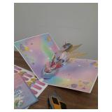 FITMITE Birthday Card with Light & Music, Unicorn 3D Pop up Greeting Cards with Blowable Candle Birthday Gifts for Women Girls Daughter Sister Kids-With 0-9 DIY Number - Retail: $14