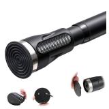 Tension Curtain Rod, 42 to 115 inch Adjustable Heavy Duty black shower curtain rod for bathroom Closet Windows - Retail: $23