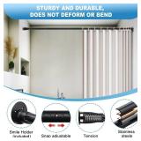 Tension Curtain Rod, 42 to 115 inch Adjustable Heavy Duty black shower curtain rod for bathroom Closet Windows - Retail: $23