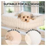 CHEERPALS Cat Window Perch for Indoor Cats Hammock for Window with Reversible Cushion, Foldable Cat Window Bed for Large Cats and Kittens(White,Medium) - Retail: $30