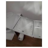 deweisn Floor Mount Tri-Fold Lighted Vanity Mirror with 21 LED Lights, Touch Screen and 3X/2X/1X Magnification, Two Power Supply Modes Make Up Mirror,Travel Mirror - Retail: $20