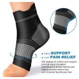 Plantar Fasciitis Sock (6 Pairs) for Men and Women, Compression Foot Sleeves with Arch and Ankle Support, Black, X-Large - Retail: $19