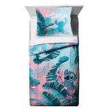 Jay Franco Disney Lilo & Stitch Floral Fun Full/Queen Comforter & Sham Set - Super Soft Kids Reversible Bedding - Fade Resistant Microfiber (Official Disney Product) - Retail: $57
