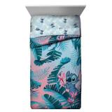 Jay Franco Disney Lilo & Stitch Floral Fun Full/Queen Comforter & Sham Set - Super Soft Kids Reversible Bedding - Fade Resistant Microfiber (Official Disney Product) - Retail: $57