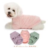 Dog Sweater, 3 Pack Sweaters for Small Dogs Girl, Dog Clothes for Medium Dogs Male or Boy, Ultra Soft and Warm Puppy Coat for Winter Christmas (Medium, Light Pink+Lake Green+Light Purple) - Retail: $1