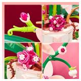 iixeal Pink Orchid Flower Building Set for Adults, Coffee Cup Orchid Botanical Collection Plant Building Kit, Home and Office Decor Gift for Christmas Day, Valentines, Birthday 567pcs - Retail: $30