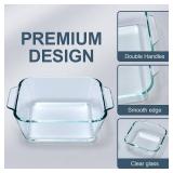 Small Casserole Dishes 4 Pack, 5 Inch Glass Square Baking Dish Individual Portion Baking Pan for Oven Microwave Air Fryer Square Egg, Clear Prep Bowls with Handle - Retail: $25