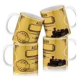 Meanplan Christmas Polar Mugs Party Gifts Bulk North Pole Train Mugs 12 oz Hot Cocoa Coffee Chocolate Cups Christmas Party Gifts Stocking Stuffers for Holiday Movie Fans(Golden Tickets) - Retail: $3,8