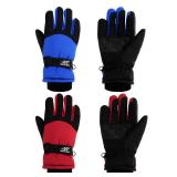 SATINIOR 2 Pairs Kids Waterproof Winter Snow Gloves Ski Gloves for Boy Girl Outdoor Warm Thickening Snowboard(Red, Blue,8-12 Years) - Retail: $15