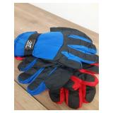 SATINIOR 2 Pairs Kids Waterproof Winter Snow Gloves Ski Gloves for Boy Girl Outdoor Warm Thickening Snowboard(Red, Blue,8-12 Years) - Retail: $15
