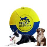 NEST ESSENTIALS Herding Ball for Dogs 18â Durable Training Dog Toy for Medium & Large Dogs | Dog Ball Includes Clicker + Pump | Blue & Yellow | Tough 1680D Fabric | for Active Breeds - Retail: $5