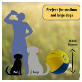 NEST ESSENTIALS Herding Ball for Dogs 18â Durable Training Dog Toy for Medium & Large Dogs | Dog Ball Includes Clicker + Pump | Blue & Yellow | Tough 1680D Fabric | for Active Breeds - Retail: $5