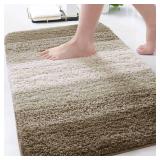 Arotive Microfiber Bathroom Rugs, Shaggy Soft and Absorbent Bath Rug, Non-Slip, Thick Plush Machine Washable Dry Bath Mats for Bathroom, Tub and Shower, 34x21, Coffee, Rectangular - Retail: $29