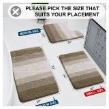 Arotive Microfiber Bathroom Rugs, Shaggy Soft and Absorbent Bath Rug, Non-Slip, Thick Plush Machine Washable Dry Bath Mats for Bathroom, Tub and Shower, 34x21, Coffee, Rectangular - Retail: $29