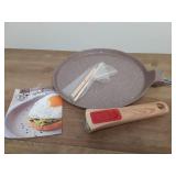 Marble Coating Nonstick Frying Pan with Wooden Handle - Retail: $25