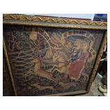 Medieval Style Tapestry with Gold Frame