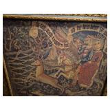 Medieval Style Tapestry with Gold Frame