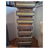 Wooden Retail Display Stand with Metal Name Plates