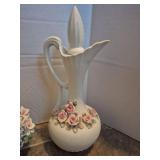 Porcelain Swan Set with Floral Decorations