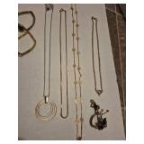 Gold Tone Jewelry Collection with Blue Stones