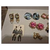 Costume Jewelry Earring Collection - 8 Pairs