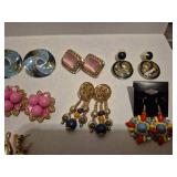 Costume Jewelry Earring Collection - 8 Pairs