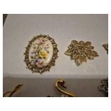 Mixed Costume Jewelry Brooch Collection