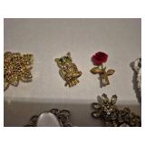 Mixed Costume Jewelry Brooch Collection