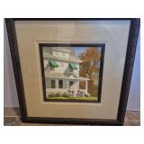 Framed Watercolor House Portrait