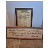 Inspirational Wall Art Set - Count Your Blessings and Home Blessing Signs
