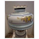 Floral Glass Hurricane Table Lamp