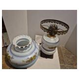 Floral Glass Hurricane Table Lamp