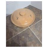 USA Stoneware Covered Casserole Dish with Floral Design